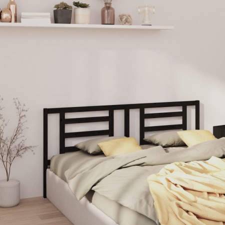 Cabecero de cama madera maciza de pino negro 166x4x100 cm de vidaXL, Cabeceros y pies de cama - Ref: Foro24-818834, Precio: 3...