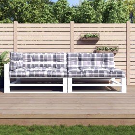 Cojines para sofá de palets 5 unidades tela a cuadros gris Cojines para sofá de palets 5 unidades tela a cuadros gris