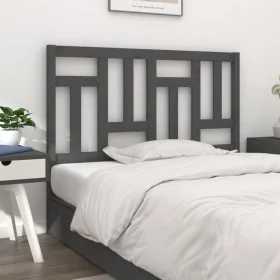 Solid gray pine wood bed headboard 125.5x4x100 cm by vidaXL, Headboards and footboards - Ref: Foro24-818962, Price: 37,26 €, ...