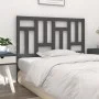 Cabecero de cama madera maciza de pino gris 125,5x4x100 cm de vidaXL, Cabeceros y pies de cama - Ref: Foro24-818962, Precio: ...