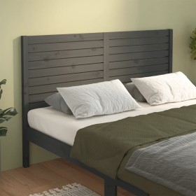 Bettkopfteil aus massivem grauem Kiefernholz, 126 x 4 x 100 cm von vidaXL, Kopf- und Fußteile - Ref: Foro24-819012, Preis: 57...
