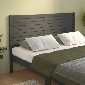 Bettkopfteil aus massivem grauem Kiefernholz, 126 x 4 x 100 cm von vidaXL, Kopf- und Fußteile - Ref: Foro24-819012, Preis: 56...