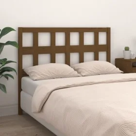 Solid pine wood bed headboard honey brown 125.5x4x100 cm by vidaXL, Headboards and footboards - Ref: Foro24-818913, Price: 30...