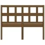 Cabecero de cama madera maciza pino marrón miel 125,5x4x100 cm de vidaXL, Cabeceros y pies de cama - Ref: Foro24-818913, Prec...