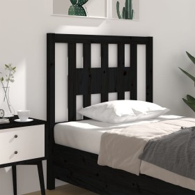 Solid black pine wood headboard 106x4x100 cm by vidaXL, Headboards and footboards - Ref: Foro24-818659, Price: 24,60 €, Disco...