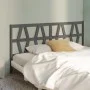 Cabecero de cama madera maciza de pino gris 206x4x100 cm de vidaXL, Cabeceros y pies de cama - Ref: Foro24-818642, Precio: 43...