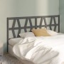 Cabecero de cama madera maciza de pino gris 206x4x100 cm de vidaXL, Cabeceros y pies de cama - Ref: Foro24-818642, Precio: 43...