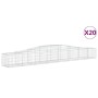 Cestas de gaviones 20 uds forma de arco hierro 400x50x40/60 cm