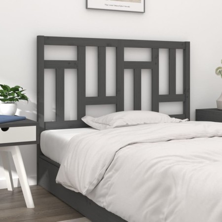Solid gray pine wood bed headboard 205.5x4x100 cm by vidaXL, Headboards and footboards - Ref: Foro24-818992, Price: 40,39 €, ...