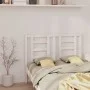 Solid white pine wood bed headboard 126x4x100 cm by vidaXL, Headboards and footboards - Ref: Foro24-818811, Price: 43,92 €, D...