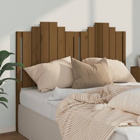 Cabecero de cama madera maciza de pino marrón miel 146x4x110 cm