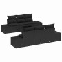 Conjunto de sofá de jardín 7 pcs Negro Poliratán