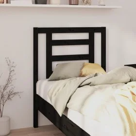 Cabecero de cama madera maciza de pino negro 81x4x100 cm de vidaXL, Cabeceros y pies de cama - Ref: Foro24-818799, Precio: 21...