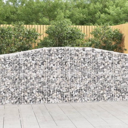 Cestas de gaviones 15 uds forma de arco hierro 400x50x100/120cm