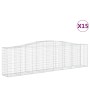 Cestas de gaviones 15 uds forma de arco hierro 400x50x100/120cm