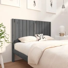 Solid gray pine wood bed headboard 125.5x4x100 cm by vidaXL, Headboards and footboards - Ref: Foro24-818862, Price: 36,77 €, ...