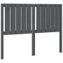 Cabecero de cama madera maciza de pino gris 125,5x4x100 cm de vidaXL, Cabeceros y pies de cama - Ref: Foro24-818862, Precio: ...