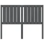 Cabecero de cama madera maciza de pino gris 125,5x4x100 cm de vidaXL, Cabeceros y pies de cama - Ref: Foro24-818862, Precio: ...
