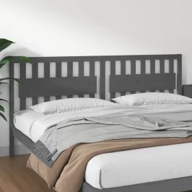 Solid gray pine wood bed headboard 205.5x4x100 cm by vidaXL, Headboards and footboards - Ref: Foro24-818592, Price: 53,99 €, ...