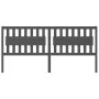 Solid gray pine wood bed headboard 205.5x4x100 cm by vidaXL, Headboards and footboards - Ref: Foro24-818592, Price: 48,59 €, ...