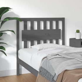 Solid gray pine wood bed headboard 95.5x4x100 cm by vidaXL, Headboards and footboards - Ref: Foro24-818552, Price: 41,25 €, D...