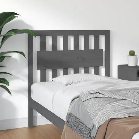 Solid gray pine wood bed headboard 95.5x4x100 cm by vidaXL, Headboards and footboards - Ref: Foro24-818552, Price: 40,73 €, D...
