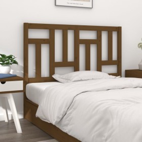 Honey brown pine solid wood bed headboard 125.5x4x100 cm by vidaXL, Headboards and footboards - Ref: Foro24-818963, Price: 31...