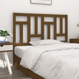 Honey brown pine solid wood bed headboard 125.5x4x100 cm by vidaXL, Headboards and footboards - Ref: Foro24-818963, Price: 31...