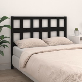 Solid black pine wood bed headboard 125.5x4x100 cm by vidaXL, Headboards and footboards - Ref: Foro24-818914, Price: 30,07 €,...