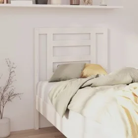 Solid white pine wood bed headboard 81x4x100 cm by vidaXL, Headboards and footboards - Ref: Foro24-818796, Price: 36,15 €, Di...