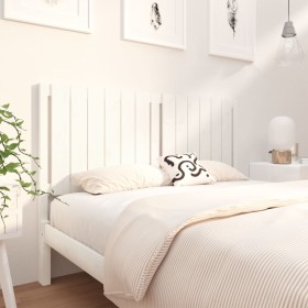 Solid white pine wood bed headboard 145.5x4x100 cm by vidaXL, Headboards and footboards - Ref: Foro24-818871, Price: 72,45 €,...