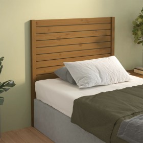 Honey brown solid pine wood bed headboard 106x4x100 cm by vidaXL, Headboards and footboards - Ref: Foro24-819008, Price: 50,4...