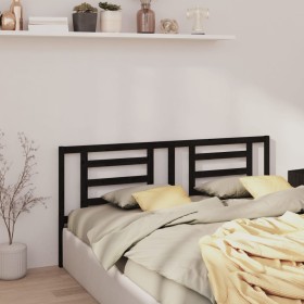 Cabecero de cama madera maciza de pino negro 206x4x100 cm de vidaXL, Cabeceros y pies de cama - Ref: Foro24-818844, Precio: 3...