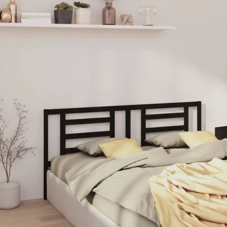 Cabecero de cama madera maciza de pino negro 206x4x100 cm de vidaXL, Cabeceros y pies de cama - Ref: Foro24-818844, Precio: 3...