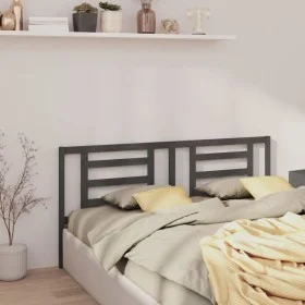 Solid gray pine wood bed headboard 166x4x100 cm by vidaXL, Headboards and footboards - Ref: Foro24-818832, Price: 32,80 €, Di...