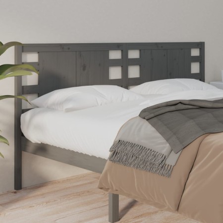 Kopfteil aus massivem grauem Kiefernholz, 146 x 4 x 100 cm von vidaXL, Kopf- und Fußteile - Ref: Foro24-818772, Preis: 39,43 ...