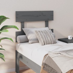 Cabecero de cama madera maciza de pino gris 93,5x3x81 cm de vidaXL, Cabeceros y pies de cama - Ref: Foro24-819052, Precio: 20...