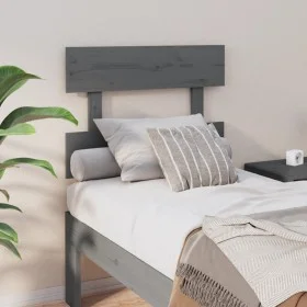 Solid gray pine wood bed headboard 93.5x3x81 cm by vidaXL, Headboards and footboards - Ref: Foro24-819052, Price: 20,50 €, Di...