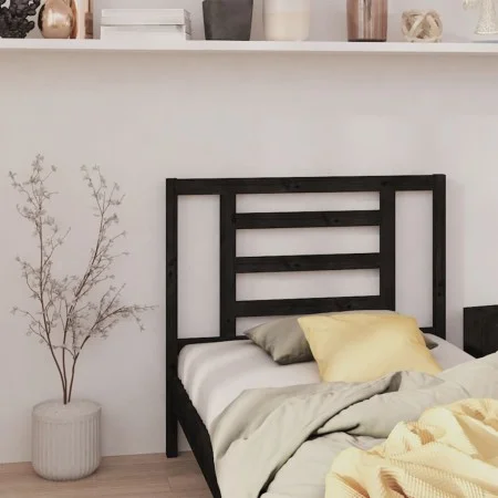 Cabecero de cama madera maciza de pino negro 96x4x100 cm de vidaXL, Cabeceros y pies de cama - Ref: Foro24-818804, Precio: 23...