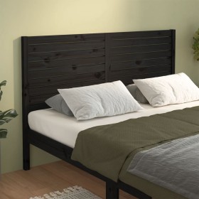 Cabecero de cama madera maciza de pino negro 156x4x100 cm de vidaXL, Cabeceros y pies de cama - Ref: Foro24-819029, Precio: 7...