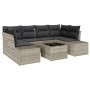 Conjunto de sofá de jardín 7 pcs Gris Claro Poliratán
