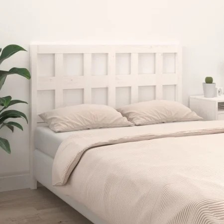 Solid white pine wood bed headboard 125.5x4x100 cm by vidaXL, Headboards and footboards - Ref: Foro24-818911, Price: 43,35 €,...