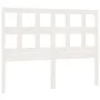 Solid white pine wood bed headboard 125.5x4x100 cm by vidaXL, Headboards and footboards - Ref: Foro24-818911, Price: 43,35 €,...