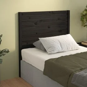 Bettkopfteil aus massivem schwarzem Kiefernholz, 81 x 4 x 100 cm von vidaXL, Kopf- und Fußteile - Ref: Foro24-818999, Preis: ...