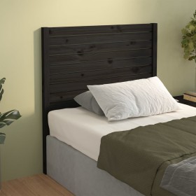 Cabecero de cama madera maciza de pino negro 81x4x100 cm