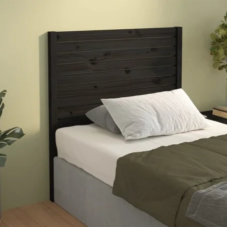 Bettkopfteil aus massivem schwarzem Kiefernholz, 81 x 4 x 100 cm von vidaXL, Kopf- und Fußteile - Ref: Foro24-818999, Preis: ...