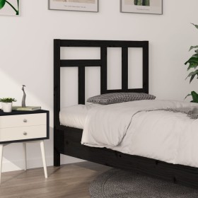 Solid black pine wood bed headboard 95.5x4x100 cm by vidaXL, Headboards and footboards - Ref: Foro24-818954, Price: 21,86 €, ...