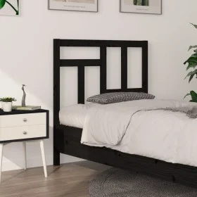 Solid black pine wood bed headboard 95.5x4x100 cm by vidaXL, Headboards and footboards - Ref: Foro24-818954, Price: 21,86 €, ...