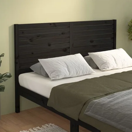 Cabecero de cama madera maciza de pino negro 146x4x100 cm de vidaXL, Cabeceros y pies de cama - Ref: Foro24-819024, Precio: 6...