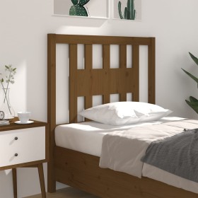 Cabecero madera maciza de pino marrón miel 106x4x100 cm de vidaXL, Cabeceros y pies de cama - Ref: Foro24-818658, Precio: 24,...